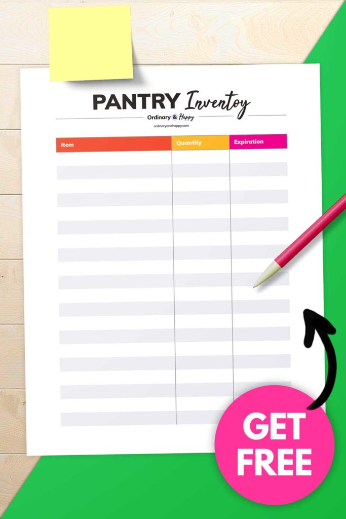 Pantry Inventory Template Printable (mockup image).