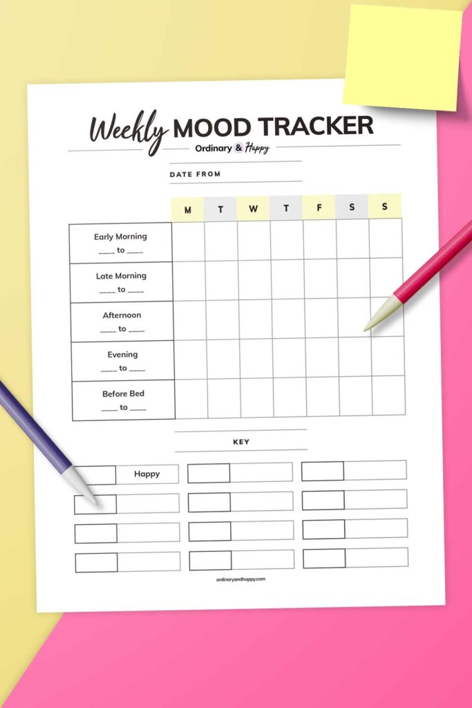 Weekly Mood Tracker Template (mockup image).