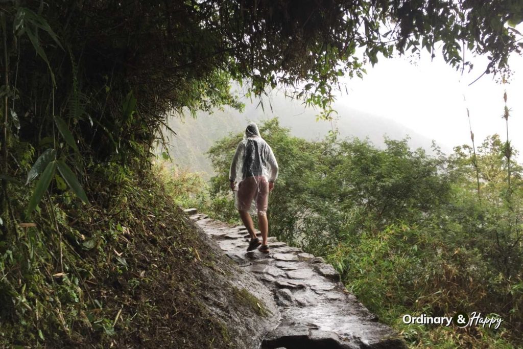 walking on a trail