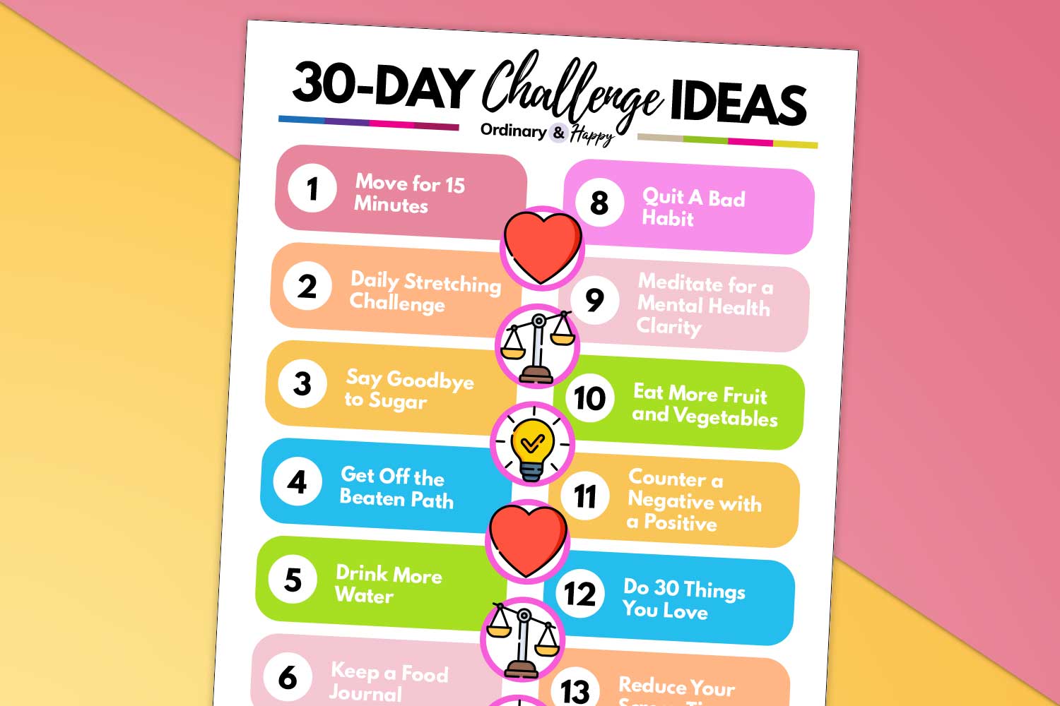 30-Day Challenge Ideas for a Happier and Healthier You