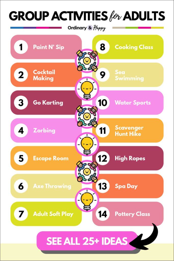 Group Activities for Adults (list of ideas 1-14 from the article).