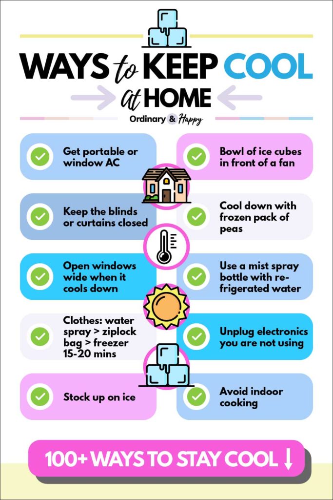 Ways to Keep Cool at Home (list).
