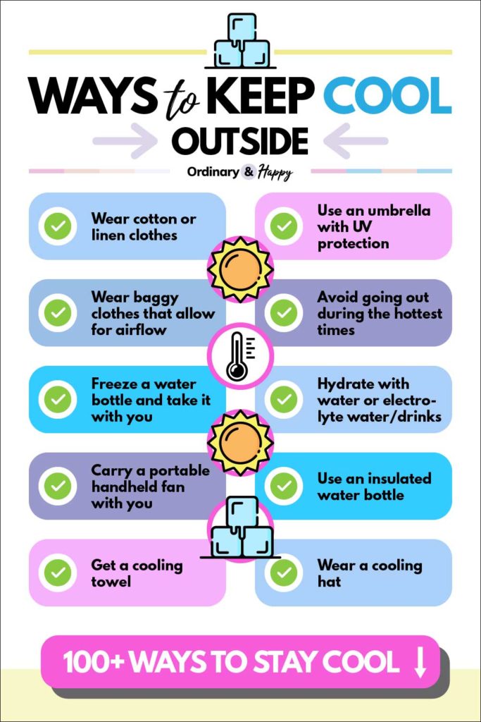 Ways to Keep Cool Outside (list).