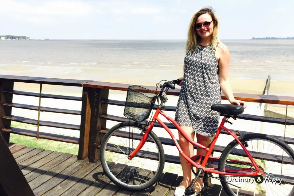 Biking by the water.