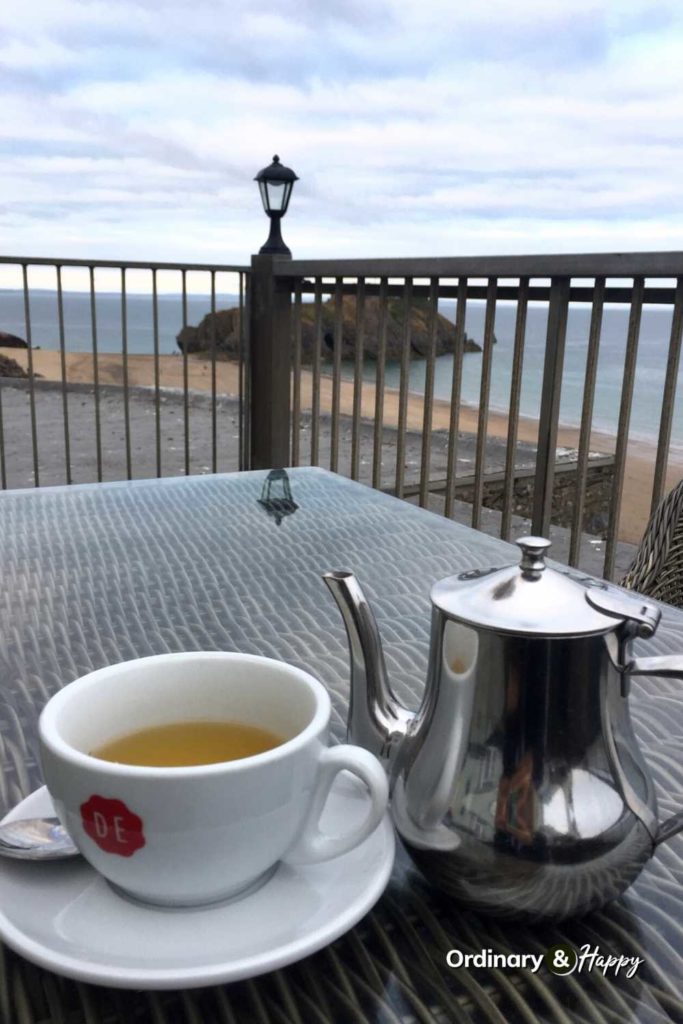 Date idea - having tea with a view of the water.