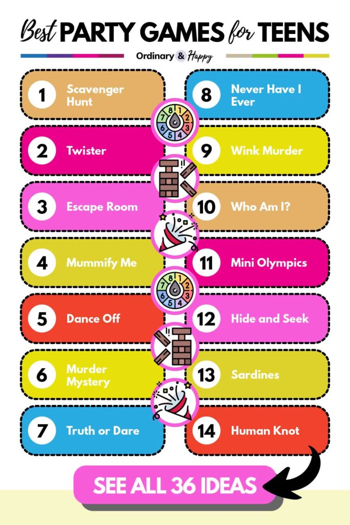 Party Games for Teens (list of ideas 1-14)
