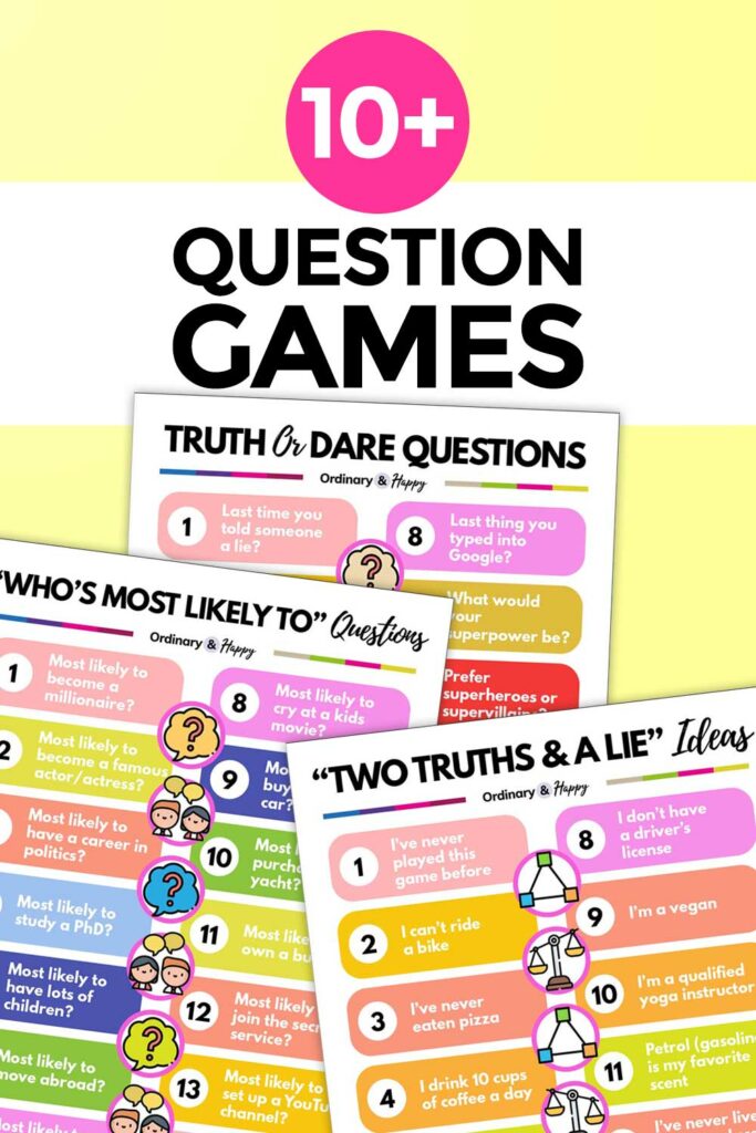 10+ Question Games For Easy Inexpensive Fun with Friends and Family -  Ordinary and Happy