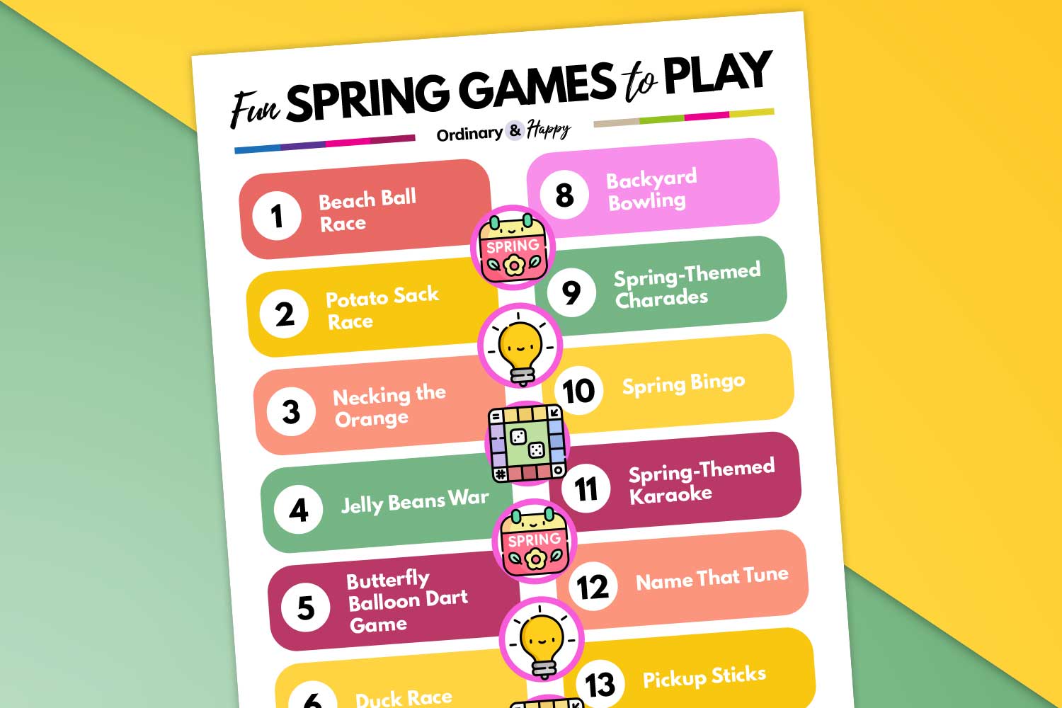 21 Fun Spring Games for Adults and Kids Ordinary and Happy
