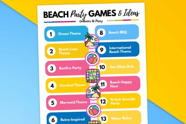 Beach Party Ideas and Games for Adults (list)