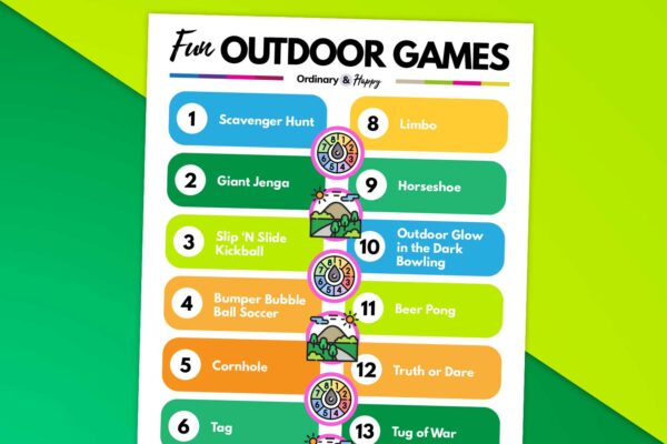 Outdoor Games Ideas (list)