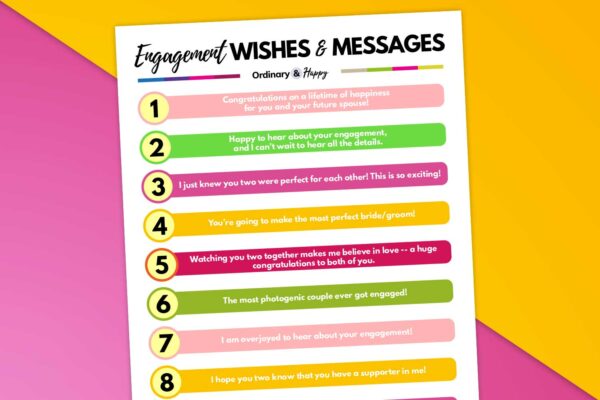 Thoughtful Engagement Wishes and Messages (list)