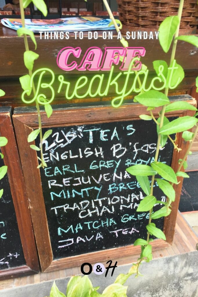 Outdoor menu at a local cafe