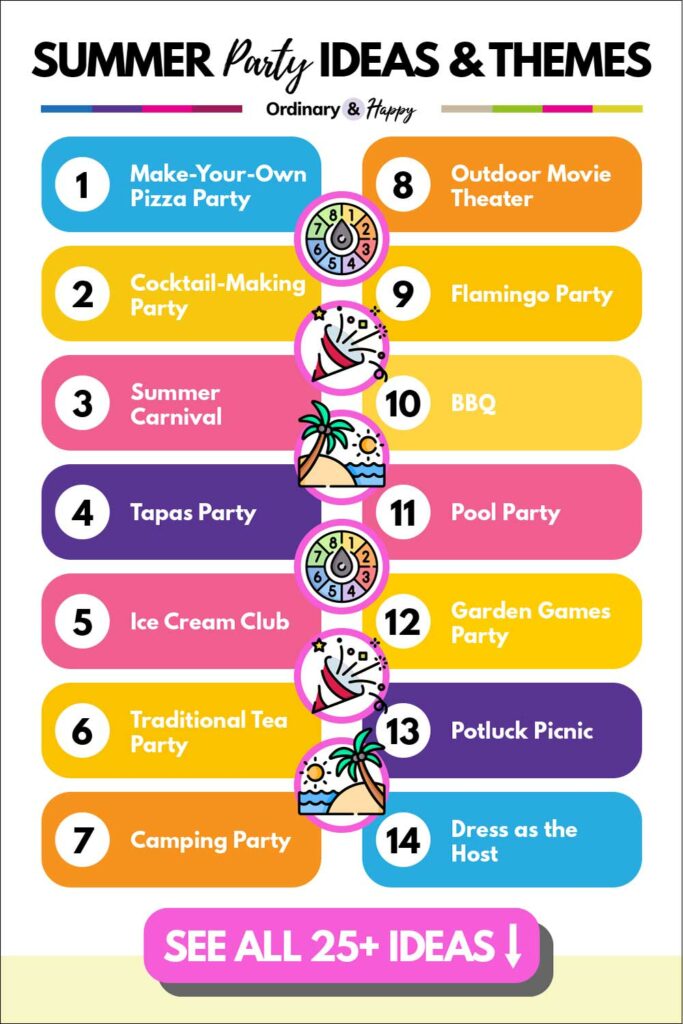 Summer party ideas and themes (list of ideas 1-14)
