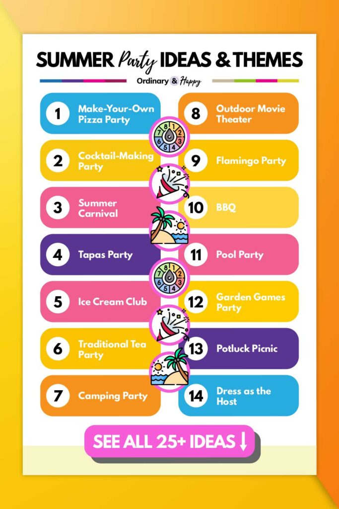 Summer party ideas and themes (list of ideas 1-14)