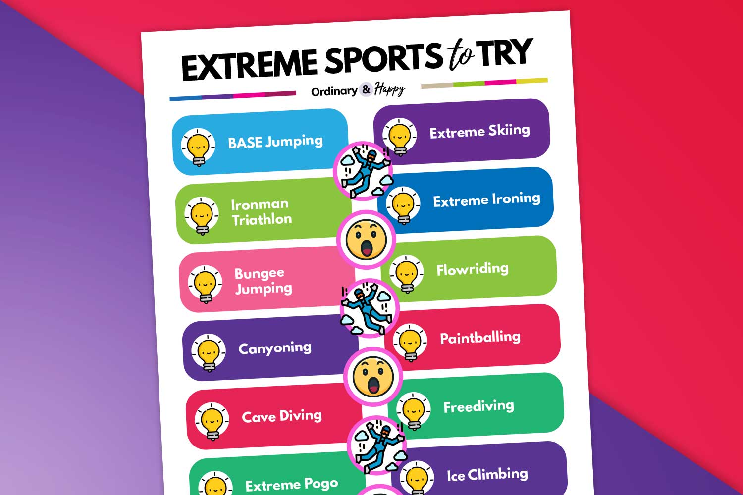 Extreme Sports (list of sports 1-14 from the article)