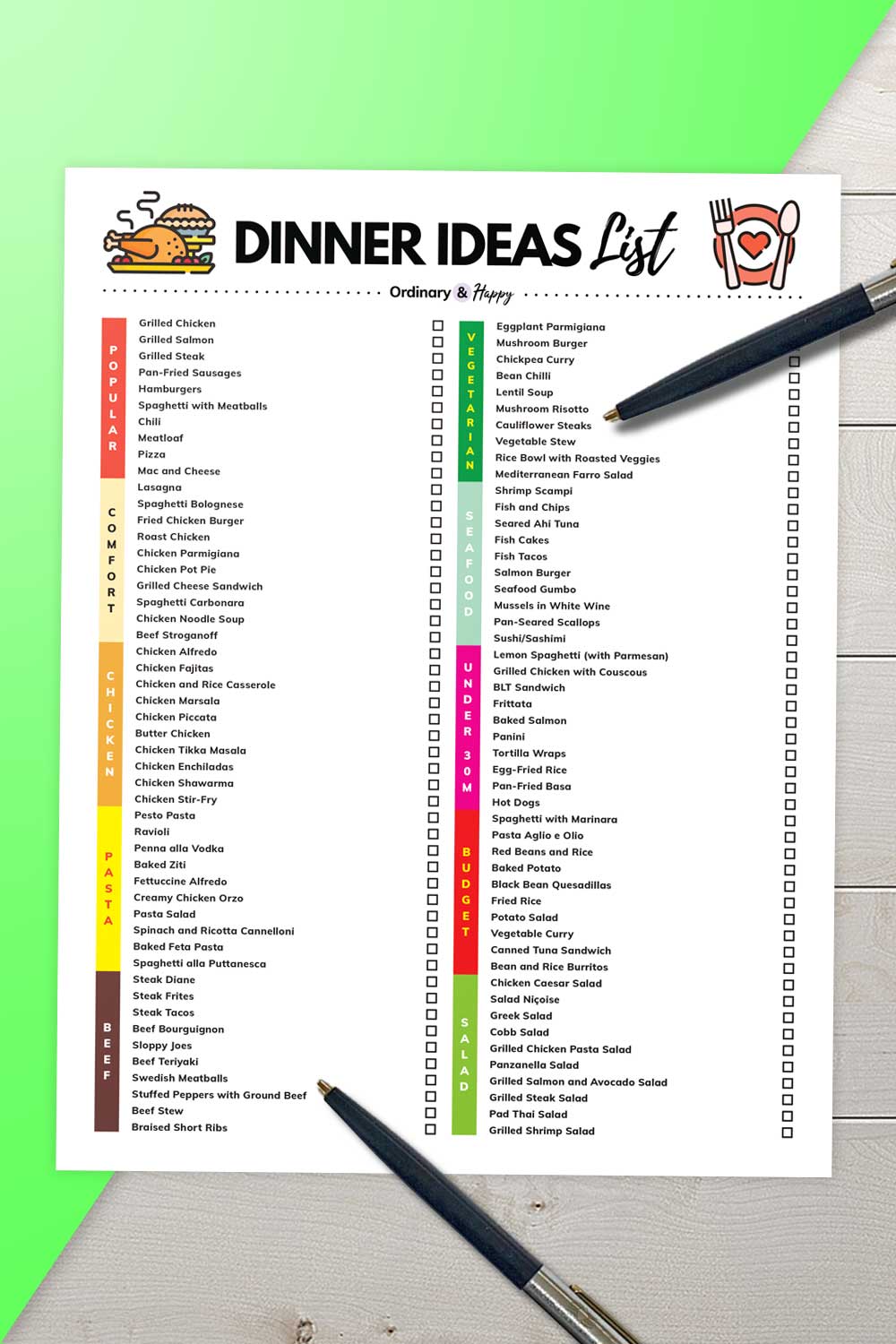 Dinner Ideas List - 100+ Dishes to Answer "What's for Dinner