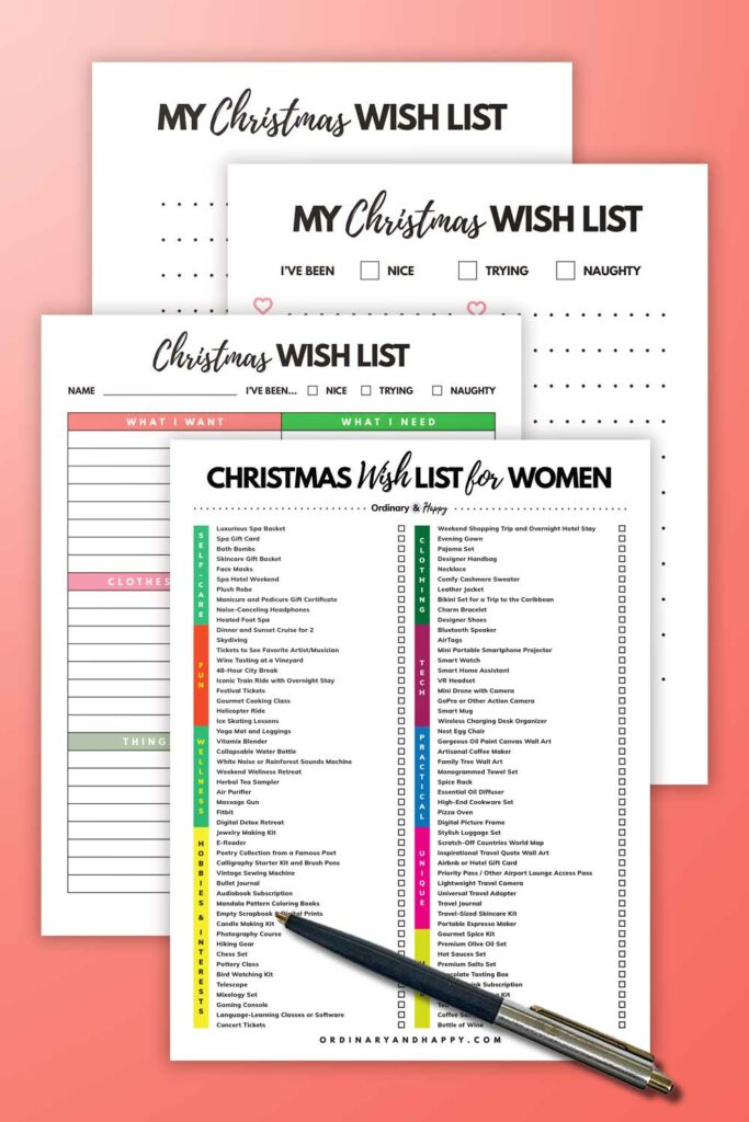 Christmas Wish List Printable Pack