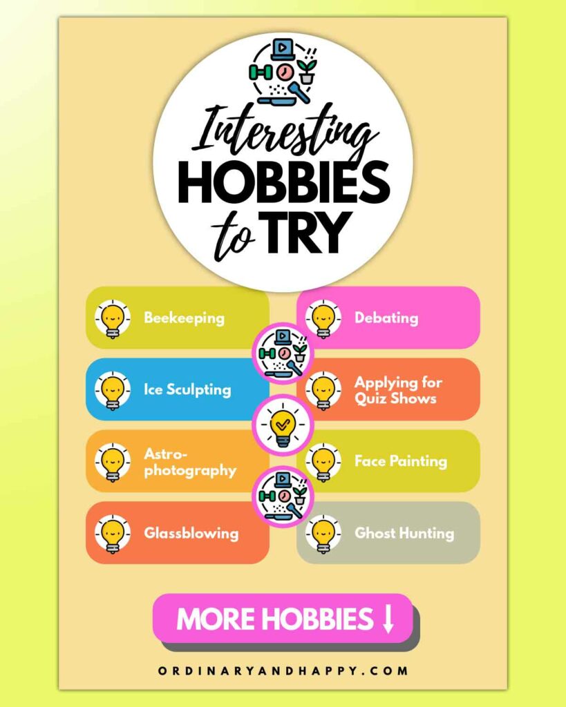 8 more interesting hobbies you could try infographic