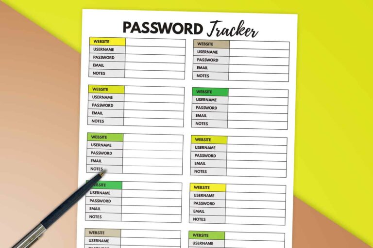 Use My Free Password Tracker Printable to Store Your Passwords Offline