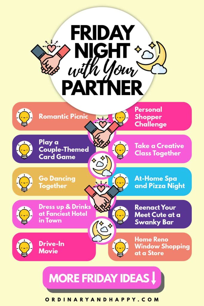 infographic of 10 things to do on a Friday with your partner