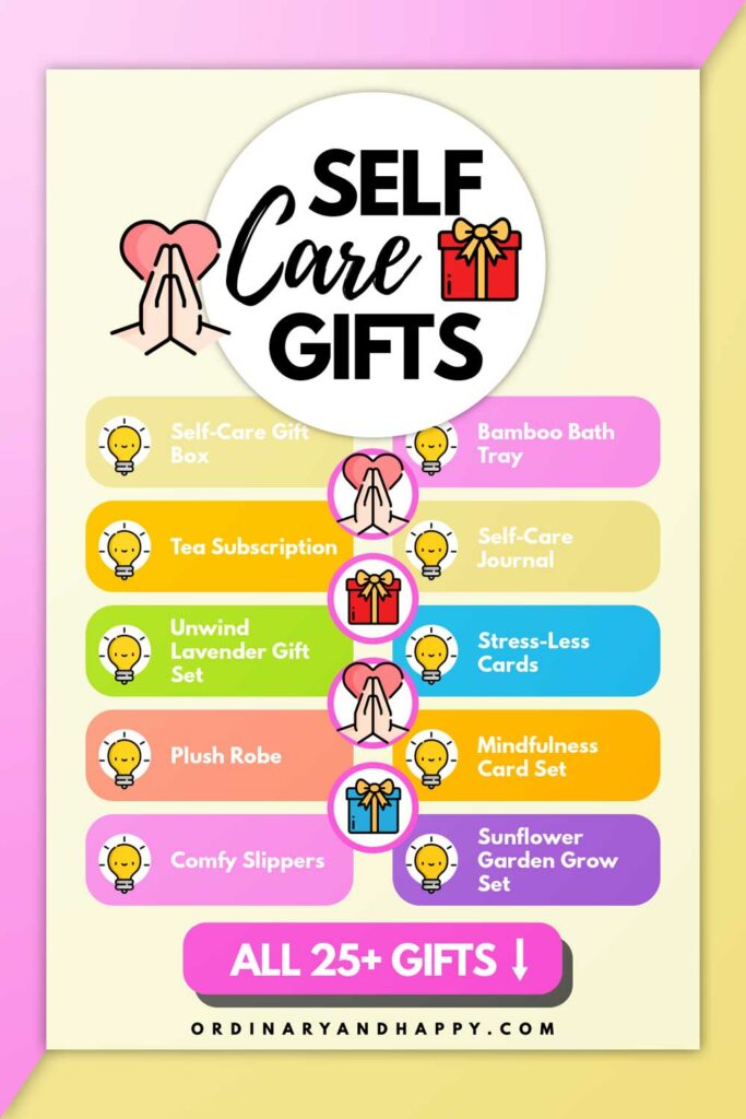 cute infographic listing 8 self care gifts you could get someone