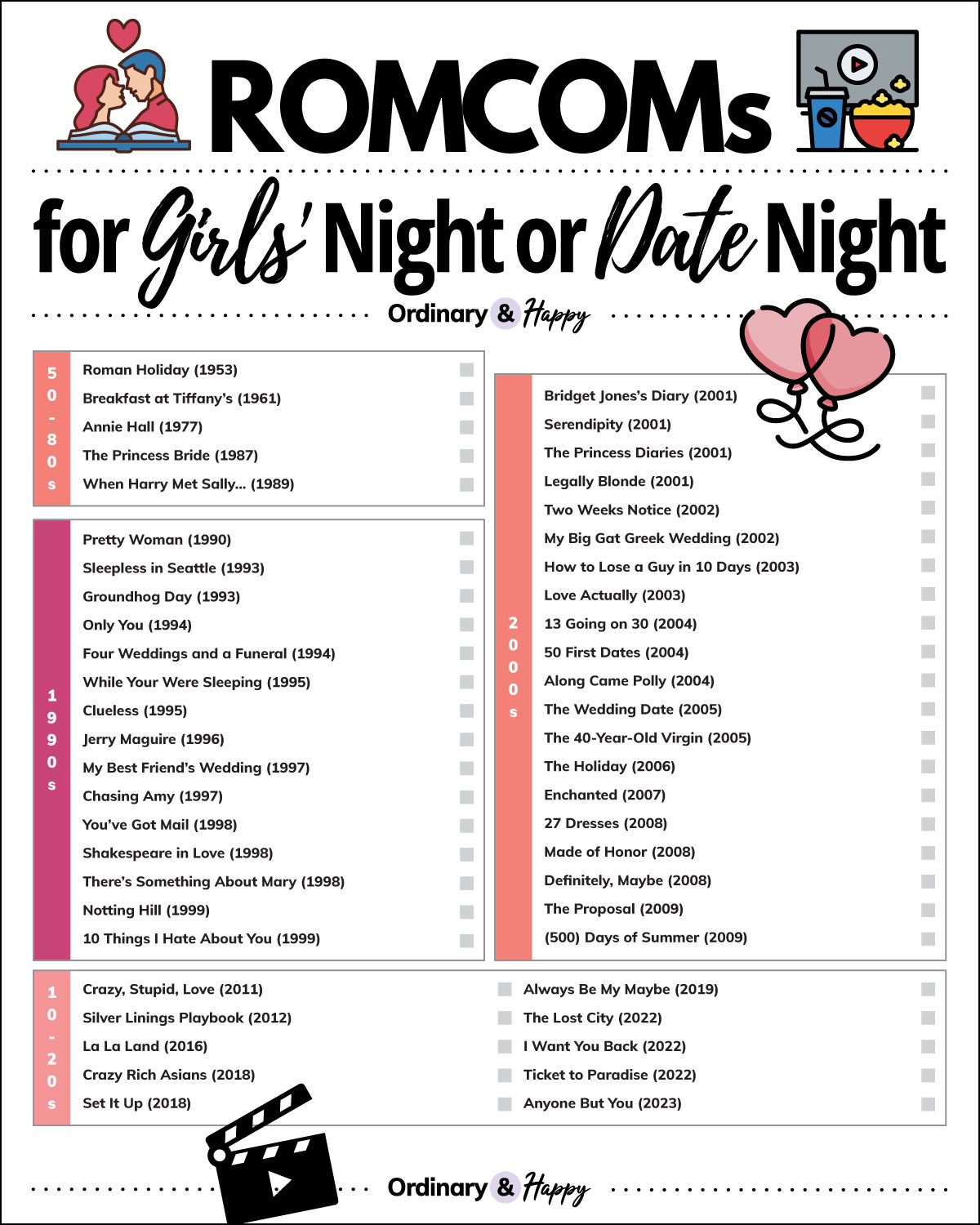 50 Fantastic Rom-Coms to Watch for Girls’ Night In or for Date Night