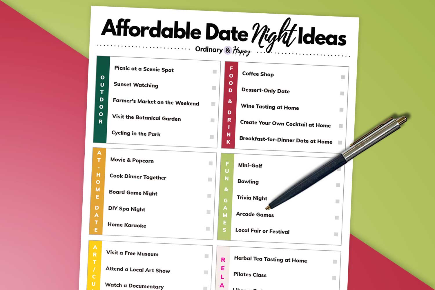 Affordable Date Night Ideas – 30 Romantic and Fun Date Nights That Won’t Break the Bank.