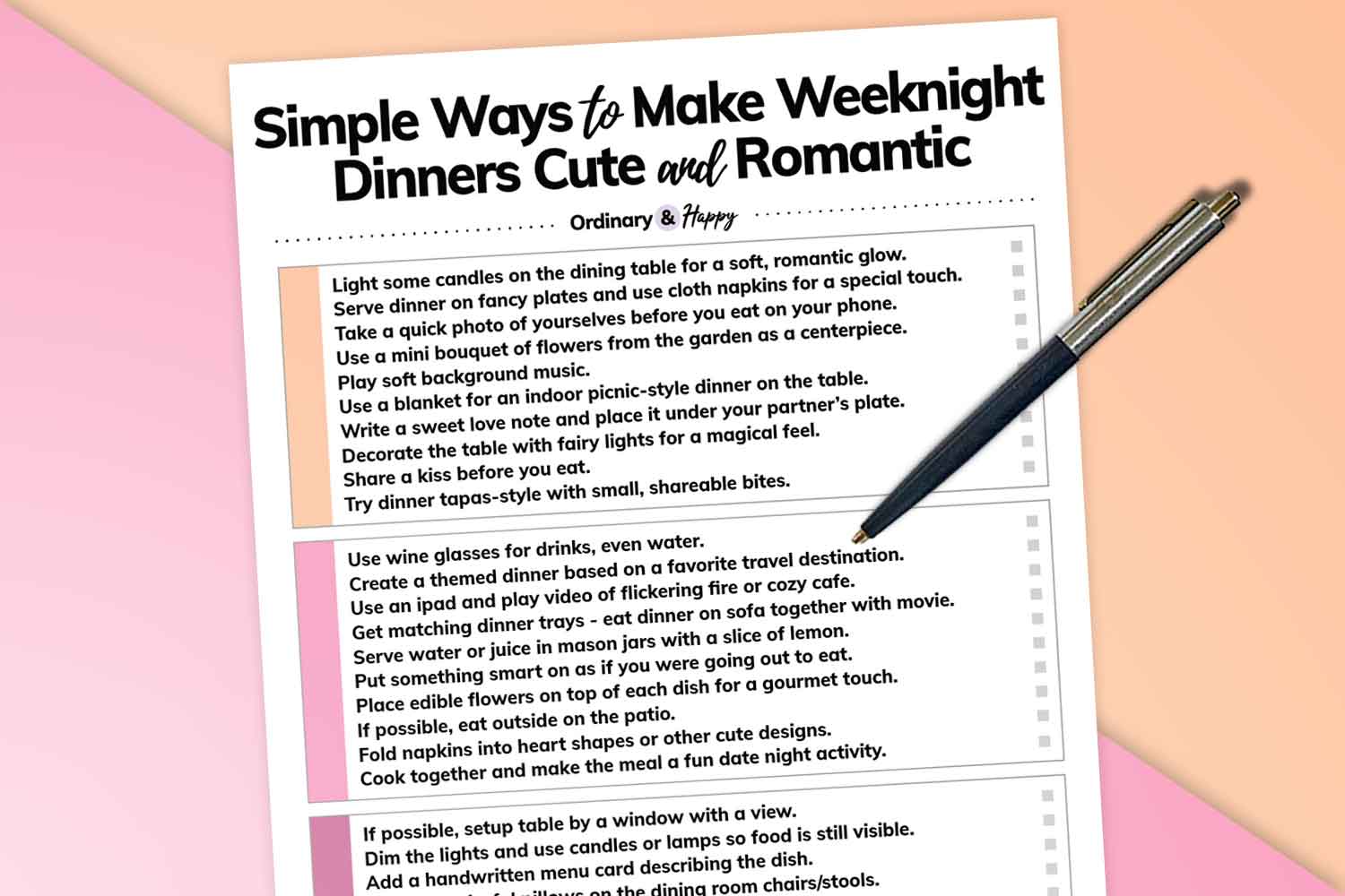 Simple Ways to Make Weeknight Dinners Cute and Romantic