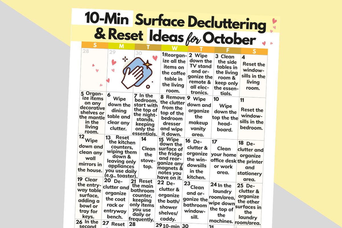 Home Organization and Decluttering Ideas for October