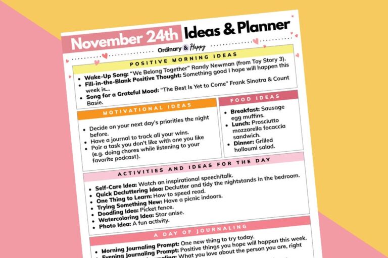This November 24th Planner is Packed With Ideas for a Productive Day