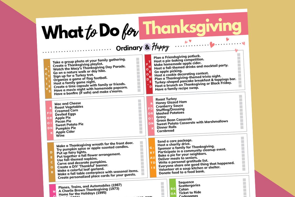Thanksgiving Bucket List: 100+ Ideas for a Magical Celebration with Loved Ones