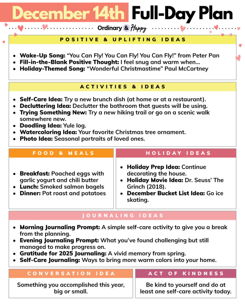 December 14th planner.