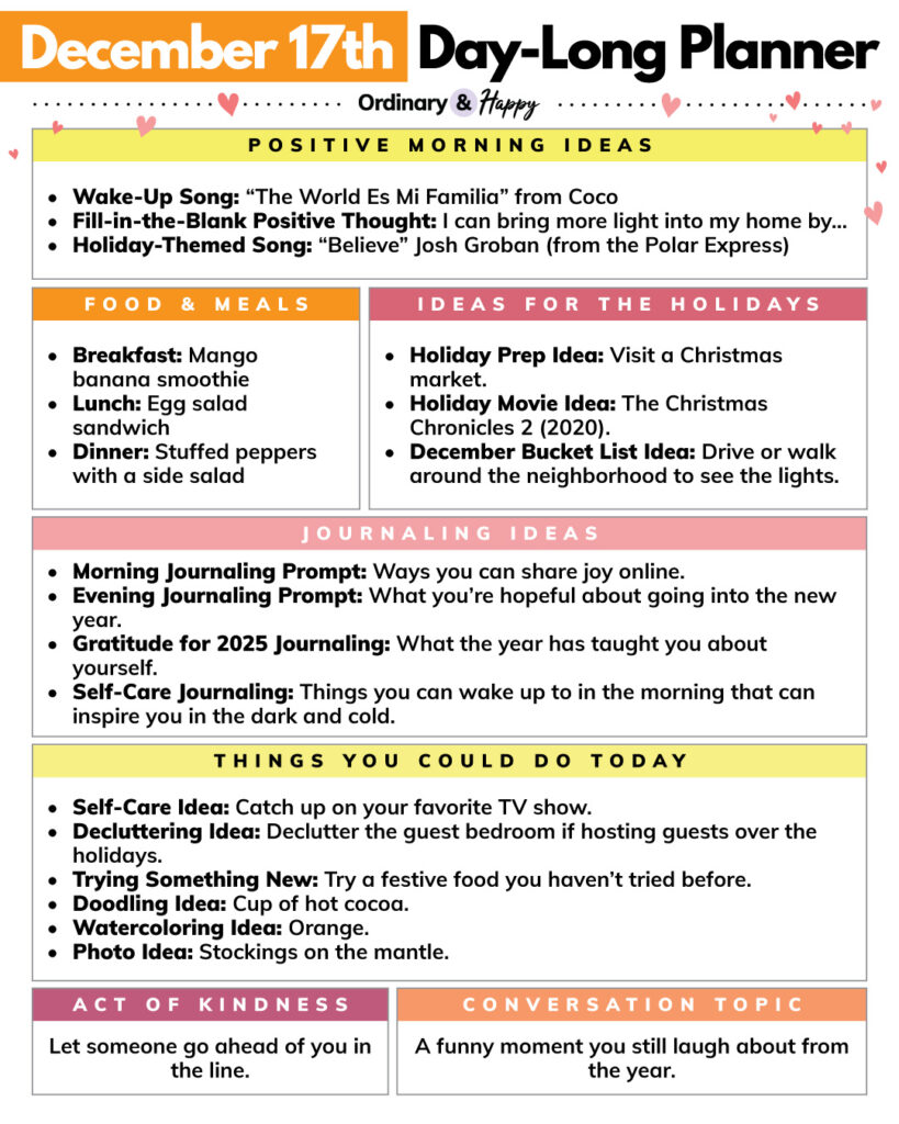 December 17th day-long planner.