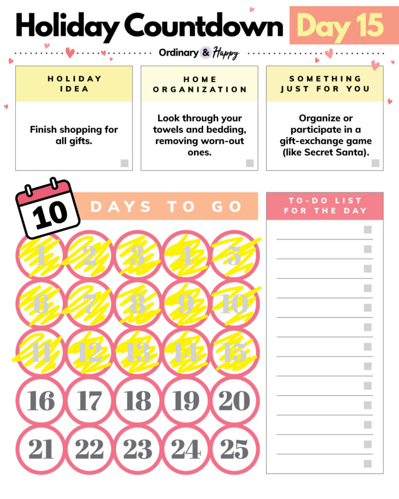 December 15th holiday countdown.