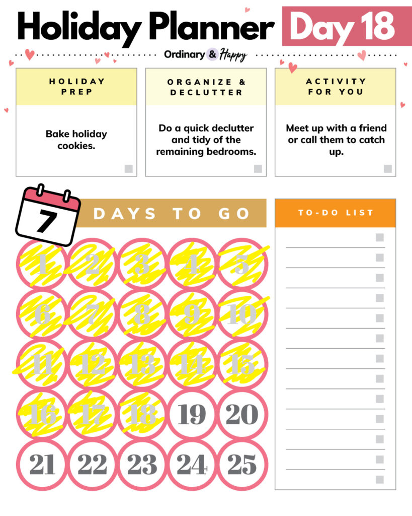 Holiday planner day 18.