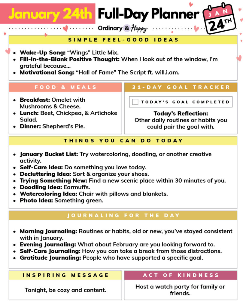 January 24th Full-Day Planner.