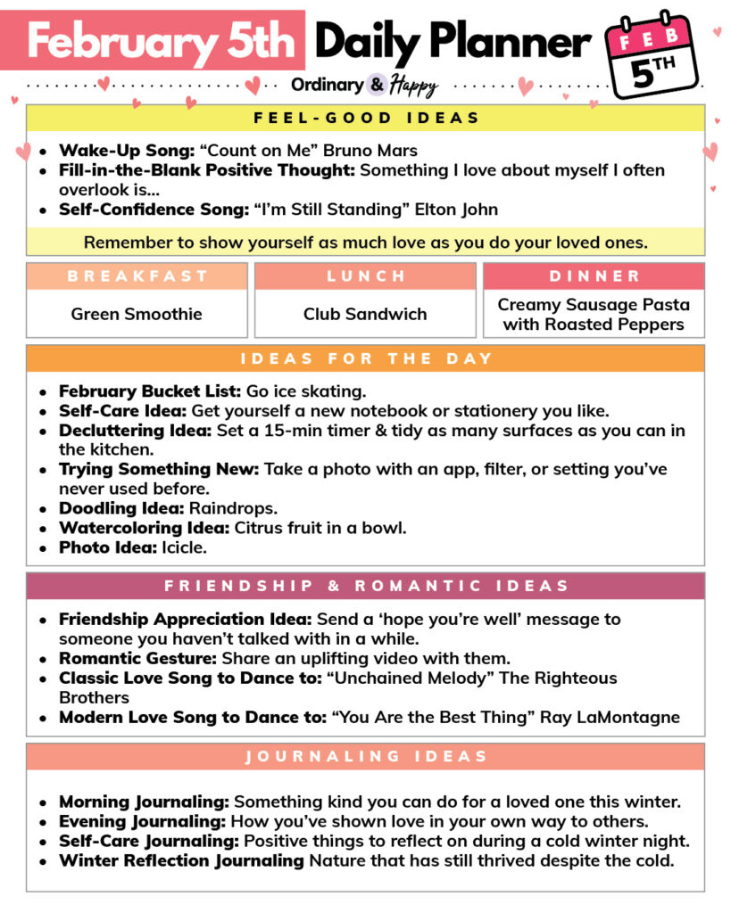 February 5th Planner.