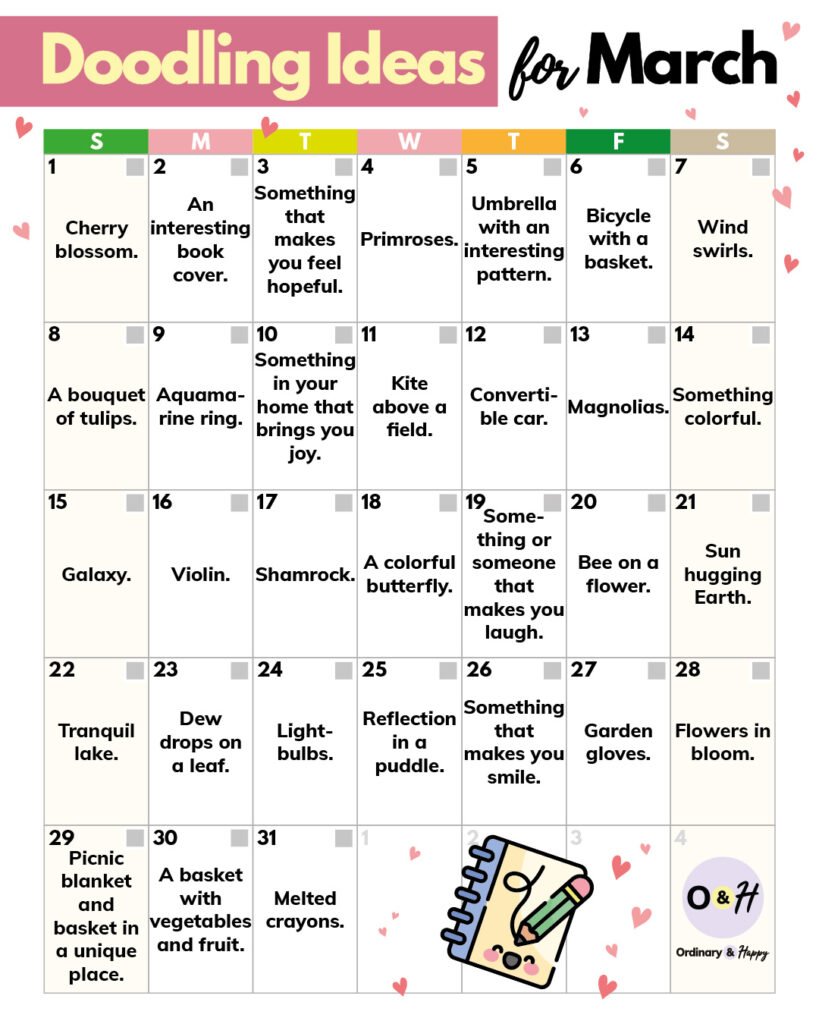 Doodling ideas for March