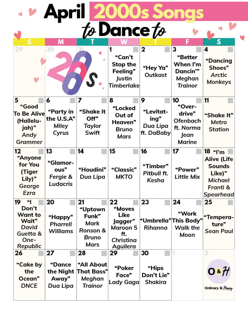 April 2000s songs to dance to.