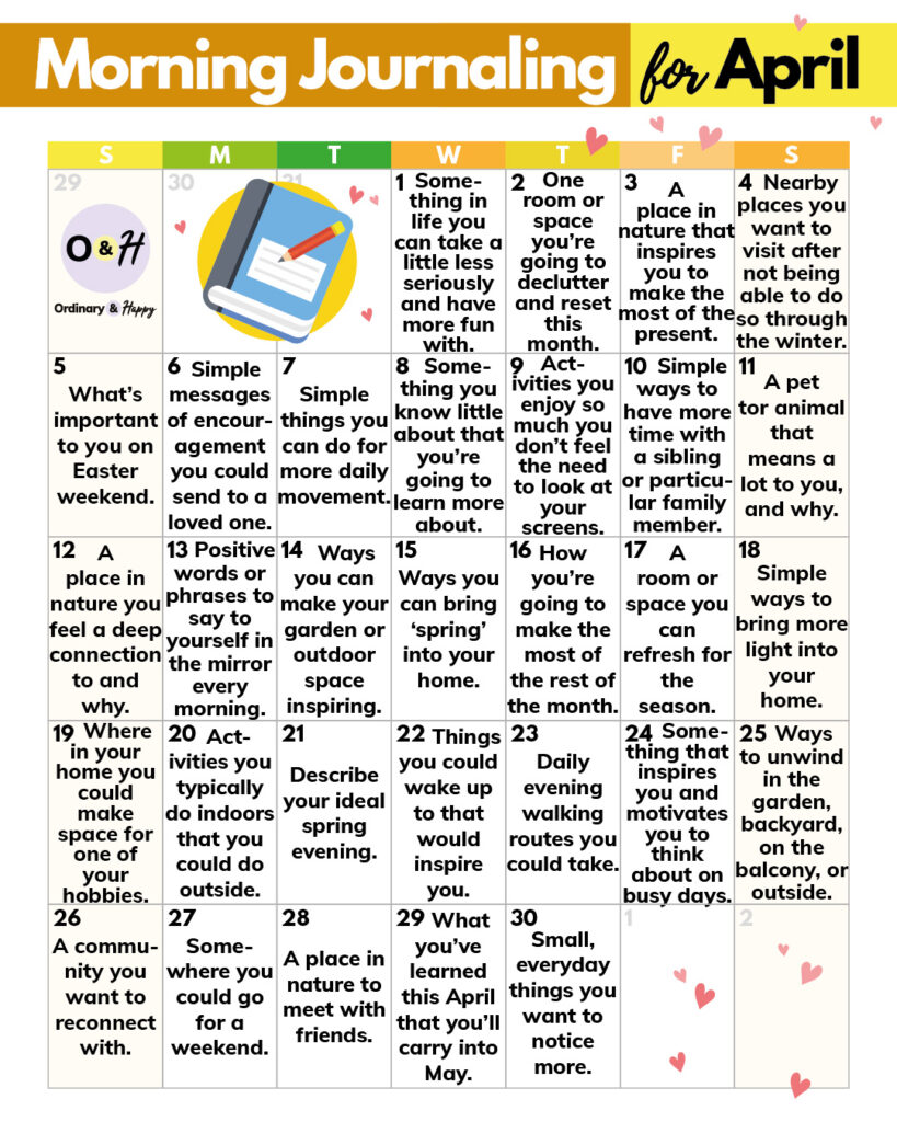 April morning journaling