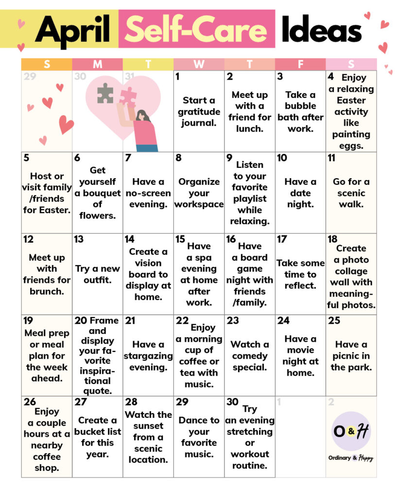 April Self-Care ideas