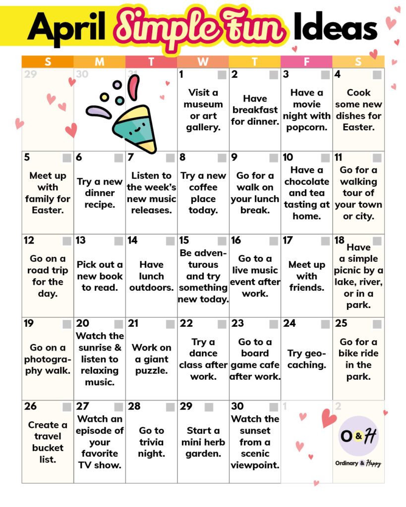 April simple fun ideas