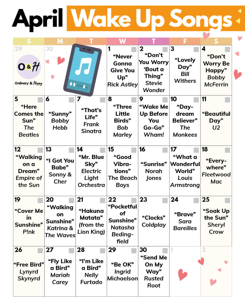 April Wake-Up Songs