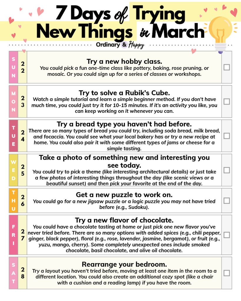 Trying new things in March (week 4)