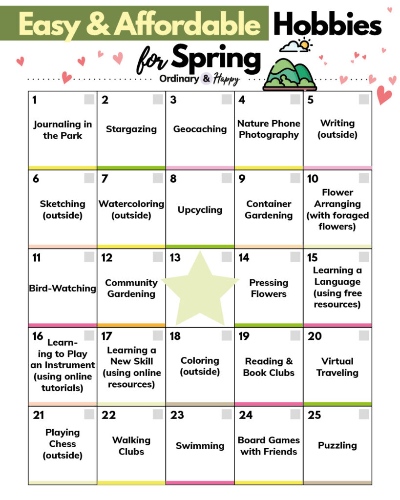 Easy and affordable hobbies for spring