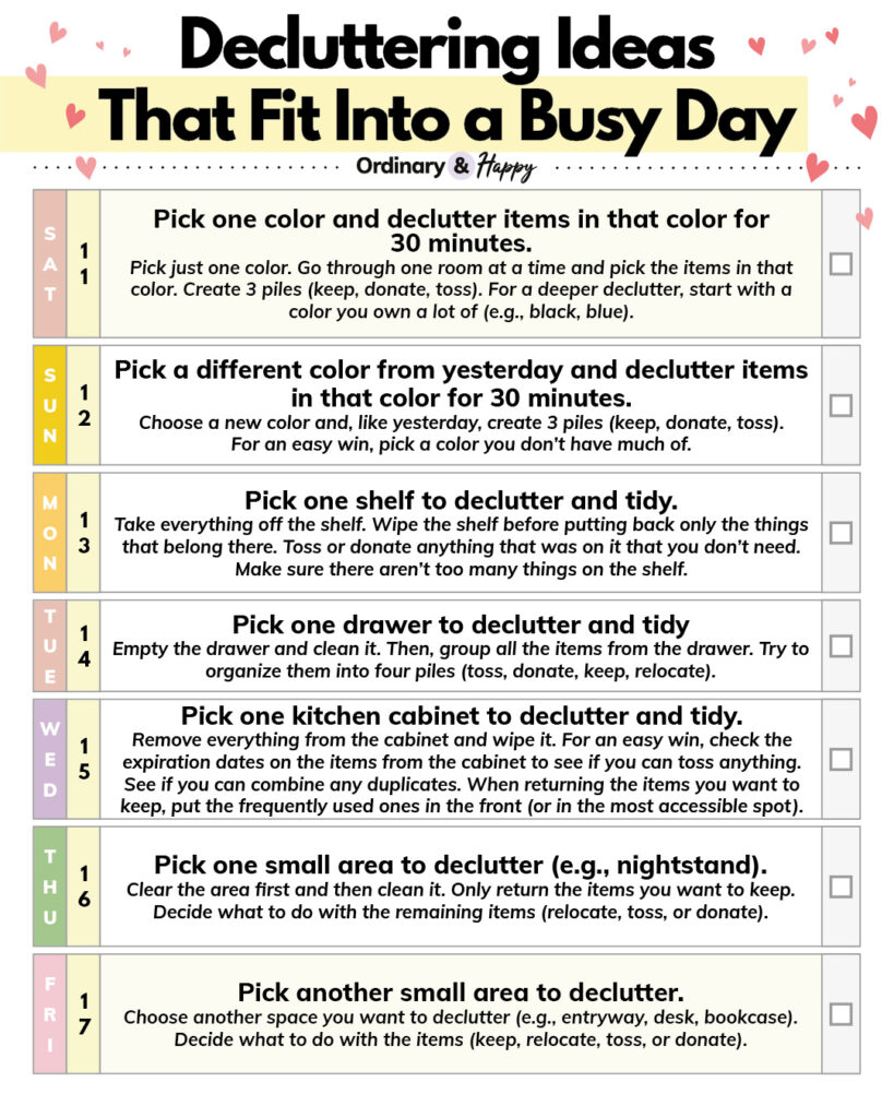 April 11-17 decluttering ideas