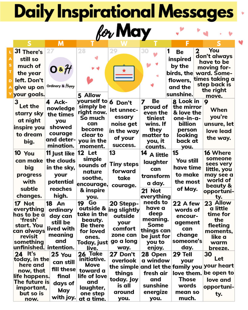 May inspirational messages