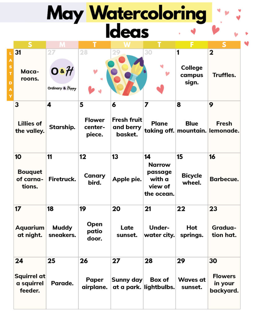 Watercoloring ideas for May