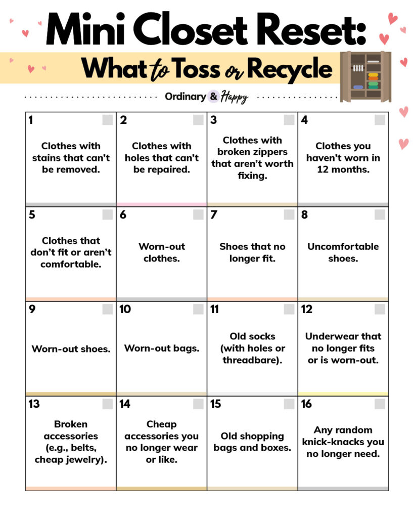 Mini closet reset: what to toss or recycle