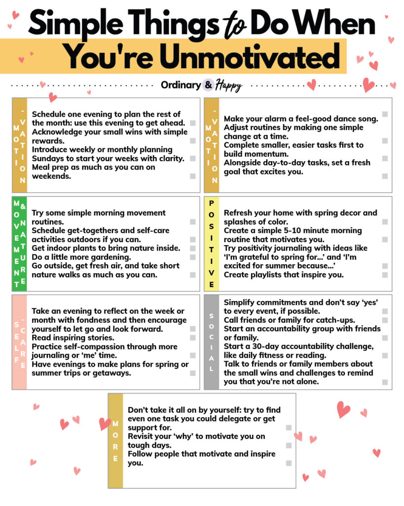 Simple things to do when you're unmotivated